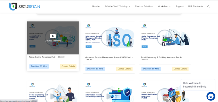 securetain Click on the course